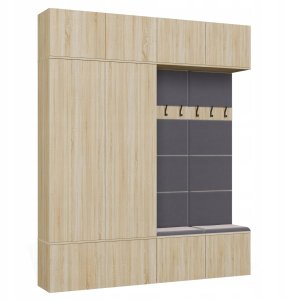 Topeshop Garderoba HAGA IV/2Sz2W DĄB SONOMA 2x Szafa + 2x Wieszak 2