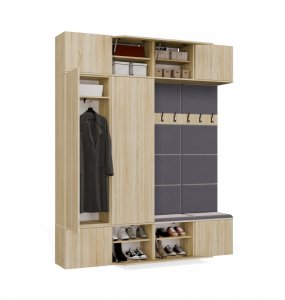 Topeshop Garderoba HAGA IV/2Sz2W DĄB SONOMA 2x Szafa + 2x Wieszak 11