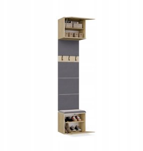 Topeshop Garderoba HAGA IV/2Sz2W DĄB SONOMA 2x Szafa + 2x Wieszak 13