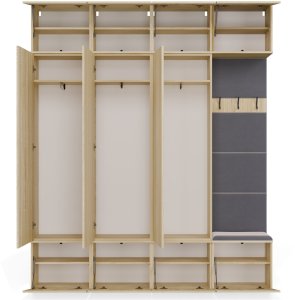 Topeshop Garderoba HAGA IV/3Sz1W DĄB SONOMA 3x Szafa + Wieszak 11