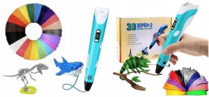 XMaster Długopis 3D drukarka 3d PEN zestaw XXL Różowy wkłady filament szablony 12