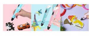XMaster Długopis 3D drukarka 3d PEN zestaw XXL Różowy wkłady filament szablony 2