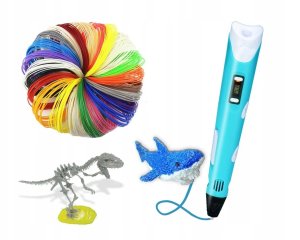 XMaster Długopis 3D drukarka 3d PEN zestaw XXL Różowy wkłady filament szablony 7