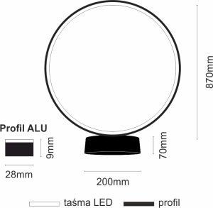 Shilo Ring ogrodowy Abira 9914 LED 30W 3000K z wtyczką IP44 antracyt 8