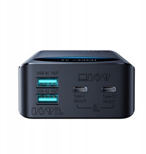 Powerbank Joyroom Powerbank Joyroom JR-PBF02 Pro 20000 mAh 45 W z wyświetlaczem cyfrowym 2x USB-A 2x USB-C - czarny 3