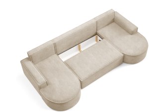 Sofello NAROŻNIK MOLLY FUNKCJA SPANIA TKANINA BOUCLE FORMA U quelle 05 6