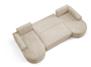 Sofello NAROŻNIK MOLLY FUNKCJA SPANIA TKANINA BOUCLE FORMA U quelle 05 7