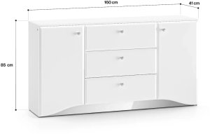 ML Meble Komoda BLANC 02 2D3S 160 biały połysk ML MEBLE 3