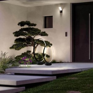 Shilo Zewnętrzna lampa stojąca Abira 9915 LED 33W 4000K IP44 metalowa czarna 2