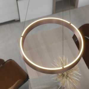 Lampa wisząca Italux Wisząca lampa pierścień Garta PL0149 LED 12+24W 3000K różowe złoto 3