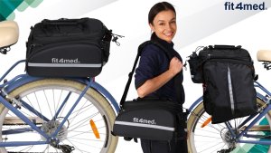 Fit4Med Torba Sakwa Rowerowa Na Bagażnik Tył Kieszeniami Wodoodporna Rozkładana 35L 4