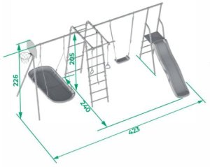 Małpiszon Plac zabaw LEŚNA POLANKA SLIDE | zjeżdżalnia, huśtawka, drabinki, kosz 4