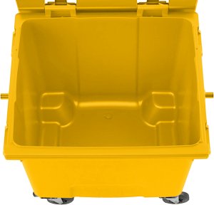 Kosz na śmieci GSG24 Kontener pojemnik na odpady śmieci komunalne PZH EN 840-2 DIN 1100L - żółty Kontener pojemnik na odpady śmieci komunalne PZH EN 840-2 DIN 1100L - żółty 3