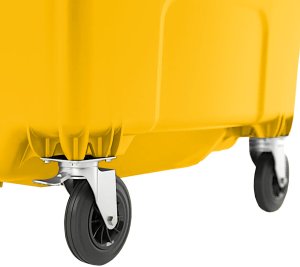Kosz na śmieci GSG24 Kontener pojemnik na odpady śmieci komunalne PZH EN 840-2 DIN 1100L - żółty Kontener pojemnik na odpady śmieci komunalne PZH EN 840-2 DIN 1100L - żółty 4