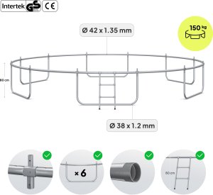 Trampolina ogrodowa Zipro Jump Pro z siatką zewnętrzną 16FT 496cm 3