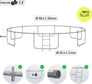 Trampolina ogrodowa Zipro Jump Pro z siatką zewnętrzną 14FT 435cm 3