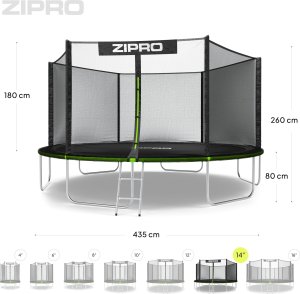 Trampolina ogrodowa Zipro Jump Pro z siatką zewnętrzną 14FT 435cm 9