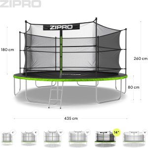 Trampolina ogrodowa Zipro Jump Pro z siatką wewnętrzną 14FT 435cm 9