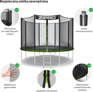 Trampolina ogrodowa Zipro Jump Pro z siatką zewnętrzną 10FT 312cm 5
