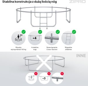 Trampolina ogrodowa Zipro Jump Pro z siatką zewnętrzną 10FT 312cm 6