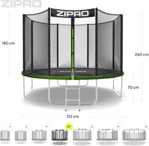 Trampolina ogrodowa Zipro Jump Pro z siatką zewnętrzną 10FT 312cm 9
