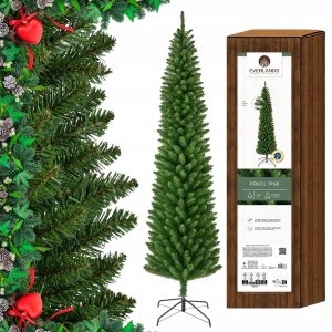 Kaemingk Choinka sztuczna SLIM 180 cm zielona Jodła ołówkowa wąska 50cm miękkie igły 10