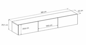 Fabryka Mebli Akord Szafka RTV GABI 160cm dąb artisan wisząca KOCOT MEBLE 5
