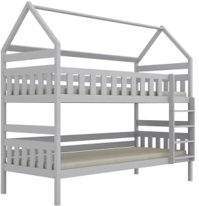 Kocot Kids Łóżko piętrowe domek FELIKS 200x90 białe drewniane trzyosobowe z szufladami KOCOT KIDS 4