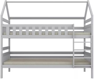 Kocot Kids Łóżko piętrowe domek FELIKS 200x90 białe drewniane trzyosobowe z szufladami KOCOT KIDS 5