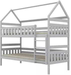 Kocot Kids Łóżko piętrowe domek FELIKS 200x90 białe drewniane trzyosobowe z szufladami KOCOT KIDS 6