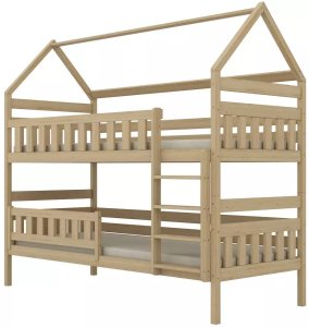 Kocot Kids Łóżko piętrowe domek FELIKS 200x90 sosna lakierowana drewniane trzyosobowe z szufladami KOCOT KIDS 4