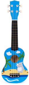Multistore Gitara ukulele dla dzieci drewniana 4 struny nylonowe kostka do gry ECOTOYS EDUKAMP 2