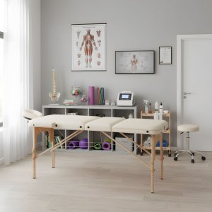 Multistore Drewniany stół do masażu i rehabilitacji 3-segmentowy składany w walizkę + torba ModernHome EDUKAMP 3