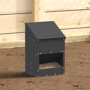 vidaXL vidaXL Karmnik dla kur Czarny 21 x 16 x 33 cm Stal zimnowalcowana 3