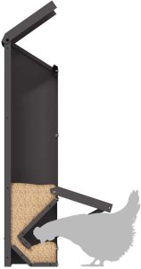 vidaXL vidaXL Karmnik dla kur Czarny 13 x 12 x 51 cm Stal zimnowalcowana 9