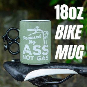 Kemis Kubek Rowerowy "Powered By Ass Not Gas" - Prezent dla Rowerzysty 530 ml 2