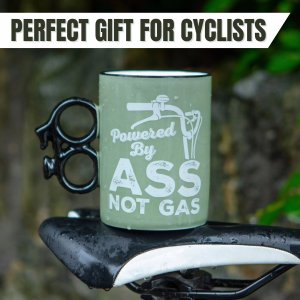 Kemis Kubek Rowerowy "Powered By Ass Not Gas" - Prezent dla Rowerzysty 530 ml 4