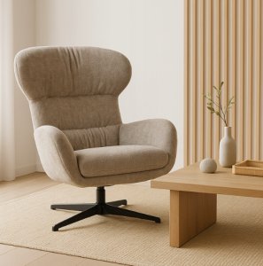 Mebel Elite Fotel wypoczynkowy Louis taupe szenil obrotowy LOFT do salonu gabinetu 11