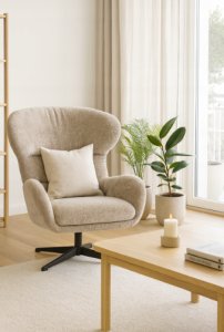 Mebel Elite Fotel wypoczynkowy Louis taupe szenil obrotowy LOFT do salonu gabinetu 9