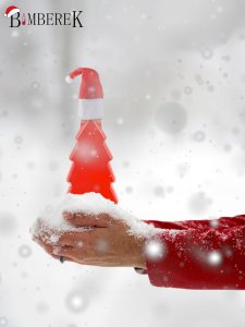 Dekoracja świąteczna Christmas Gifts 5X CZAPKA MIKOŁAJA NA BUTELKĘ Czapeczki Świąteczne Na NALEWKI LIKIER WINO 12