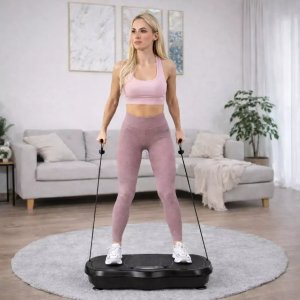 ExtraLink Moonwalk Spin Move Platofrma Wibracyjna do Ćwiczeń Fitness 200W czarna 4