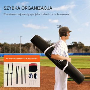 Vevor Siatka do baseballu 1,5x1,5 cm, przenośna, treningowa z ramą i akcesoriami 7
