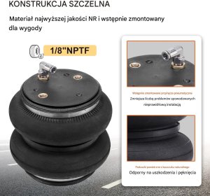 Crestron Poduszki pneumatyczne 2268 kg do Silverado Sierra 1500 zestaw montażowy 6