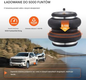 Crestron Poduszki pneumatyczne 2268 kg do Silverado Sierra 1500 zestaw montażowy 7