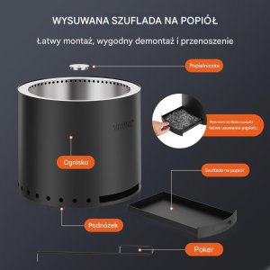 Vevor Biokominek kominek wolnostojący na taras stół ogrodowy stojący 38 cm 5