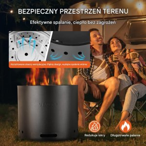 Vevor Biokominek kominek wolnostojący na taras stół ogrodowy stojący 38 cm 7