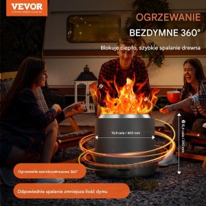 Vevor Biokominek kominek wolnostojący na taras stół ogrodowy stojący 40 cm 6
