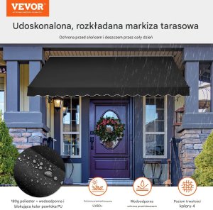 Vevor Markiza Tarasowa 350 x 120 cm z Korbą Ręczną 7