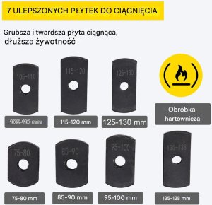 Kraft&Dele Ściągacz tulei cylindrowych zestaw uniwersalny 75-138mm silnik Diesla 3