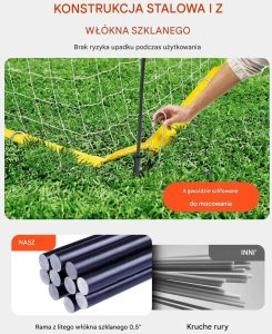 Vinex Bramka piłkarska 12x6ft składana z siatką torba trening ogród 8